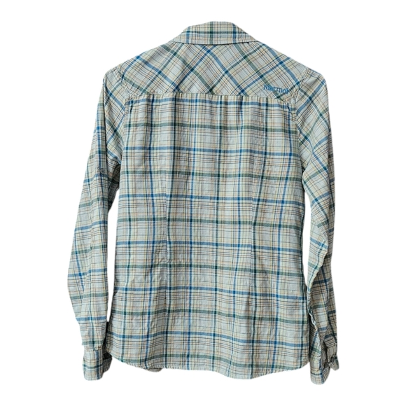 Marmot Women's Plaid Long Sleeve Button Up Shirt Size M Roll Tab Sleeves - Picture 2 of 13
